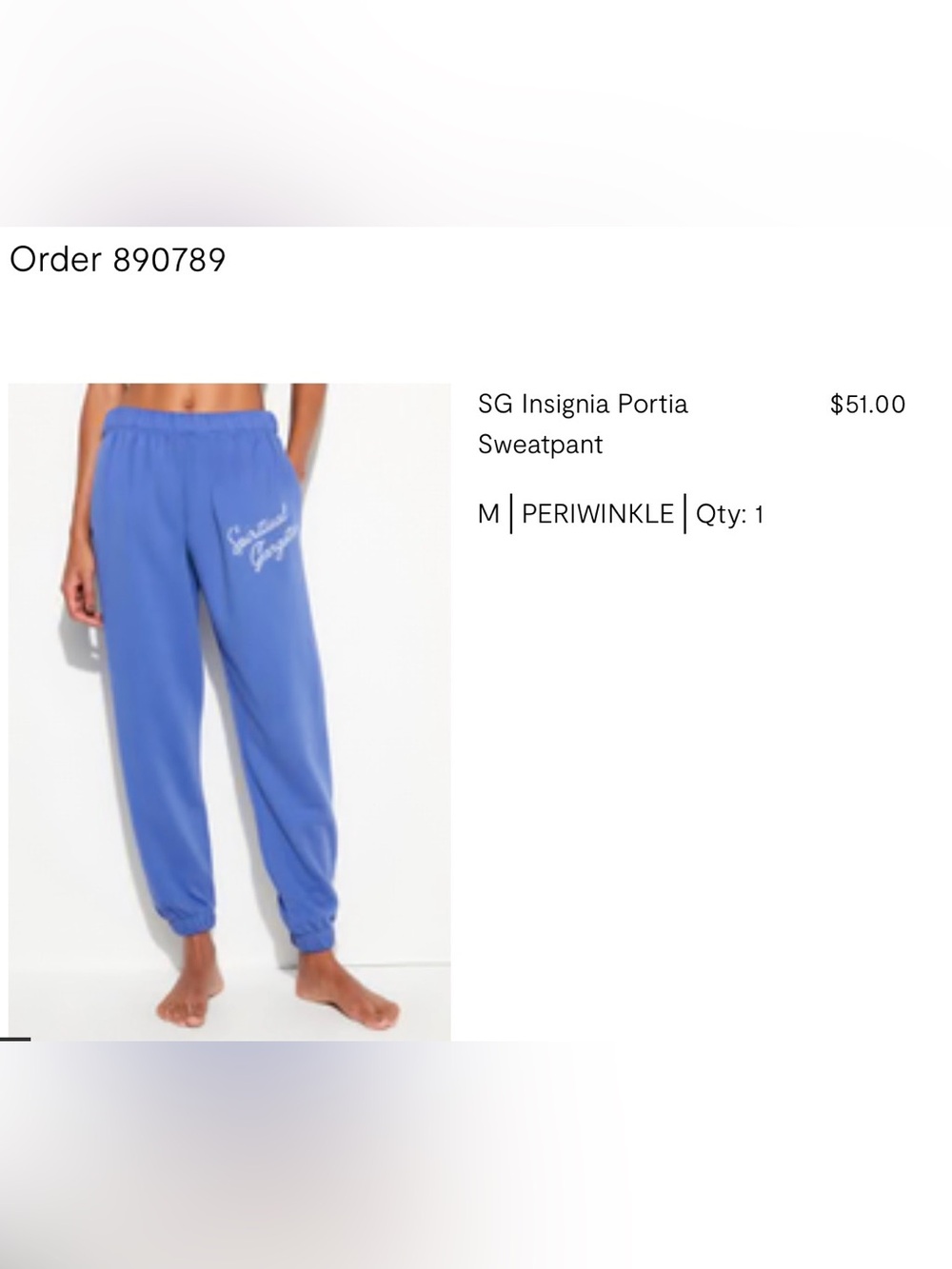 Spiritual Gangster Portia Sweatpant - Periwinkle Blue
